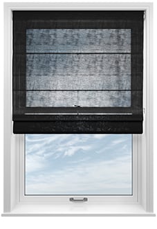 Brescia Voile, Raven Black - Twist&Fit Roman Blind